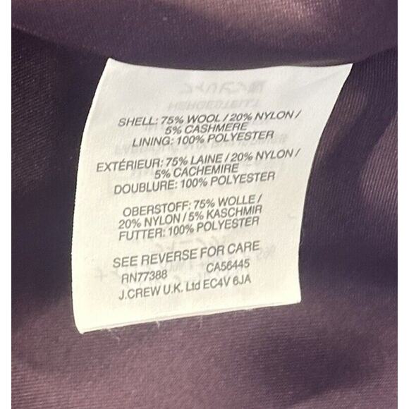 J. CREW Cashmere Coat Womens 00 Double Breasted Wool Blend Station Peacoat Nello - Picture 4 of 6